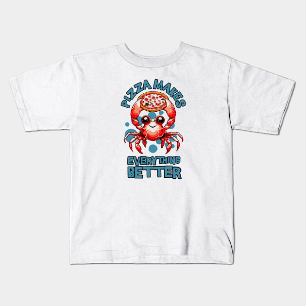 Pizza crab Kids T-Shirt by Graffik-Peeps